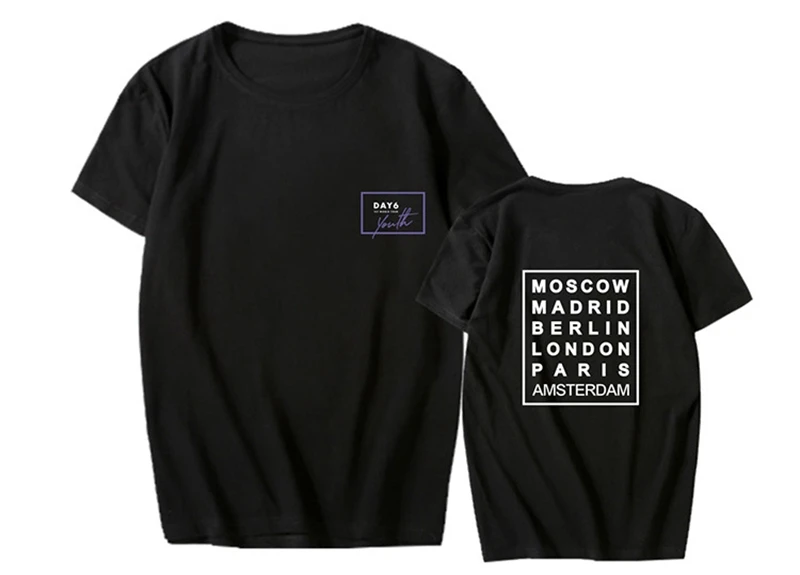 Day6 youth in europe concert same printing o neck short sleeve men t shirt summer kpop k-pop unisex fashion loose t-shirt (2)