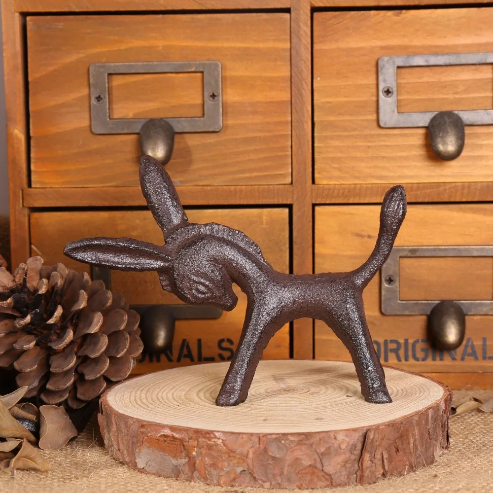 Retro cast Iron little Donkey Figurines Japan Style nifty Artificial