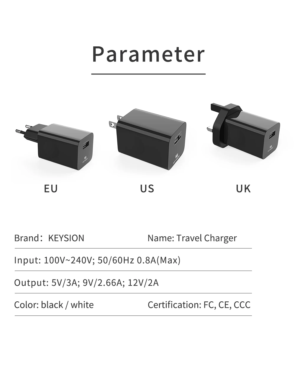 KEYSION 24 Вт Быстрая зарядка 3,0 USB зарядное устройство QC3.0 дорожное настенное зарядное устройство для мобильного телефона для iPhone huawei Xiaomi 12 В 2 а Быстрая зарядка