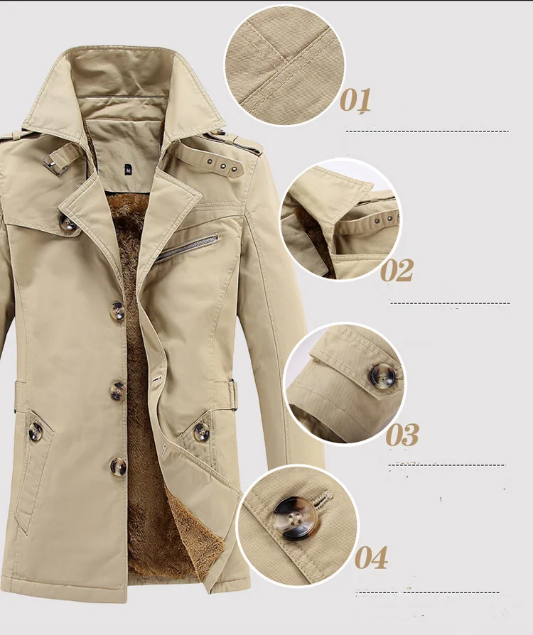 BOLUBAO Brand New Men Trench Coats Autumn Winter Casual Fashion Men's Solid Color Trench Medium Long Section Trench Male