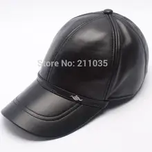 Мужская Осенняя зимняя бейсбольная Кепка из овечьей кожи размера плюс с защитой ушей, Кепка из натуральной кожи