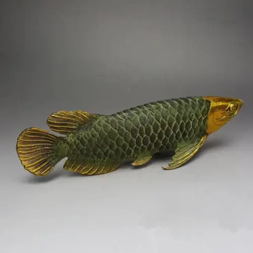 Chinese bronze gilt old handwork lucky home decoration handicraft /' Fish /'