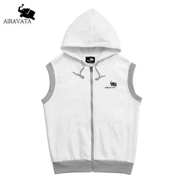 off white sleeveless hoodie