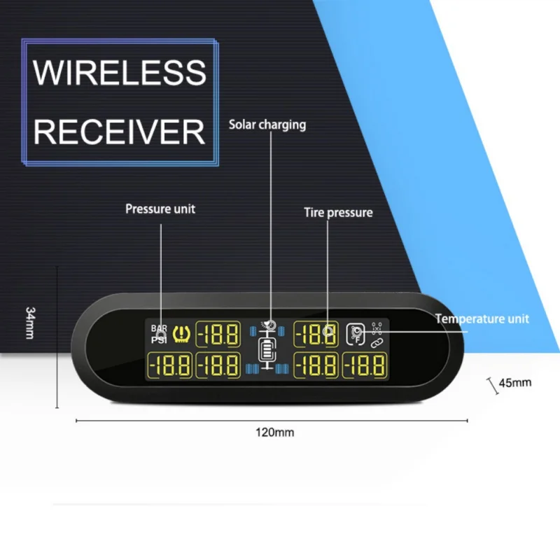 Универсальный ЖК-дисплей TPMS USB система контроля давления в шинах 6 внешних датчиков перезаряжаемое давление в шинах для Toyota SUV