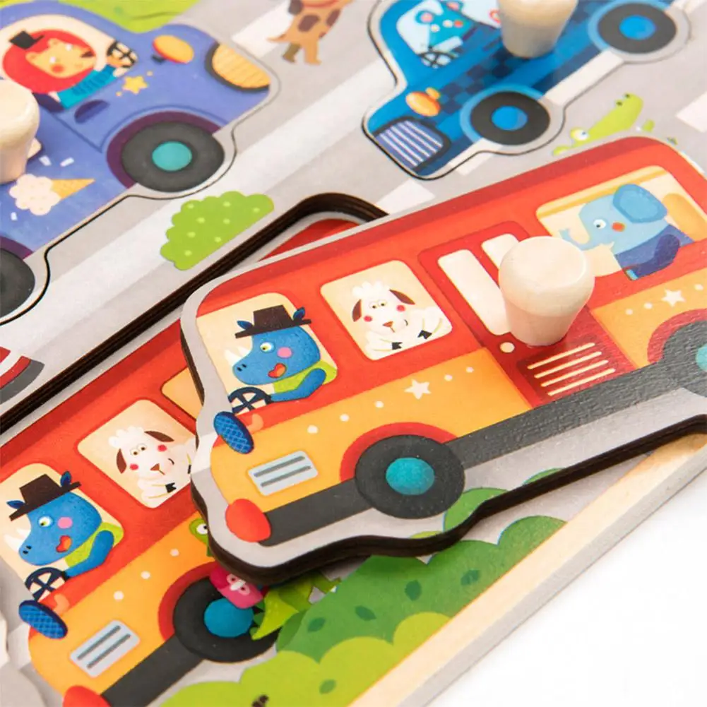 LeadingStar Ранние развивающие детские Ручные захваты деревянные животные транспорт головоломка игрушка