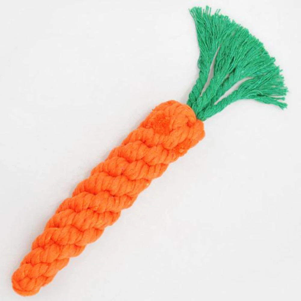 Домашнее животное веревка из хлопка для собак игрушка в форме моркови собака укус чистые зубы молярный Узел игрушка Щенок собака укус Веревка плетение игрушка домашнее животное решение
