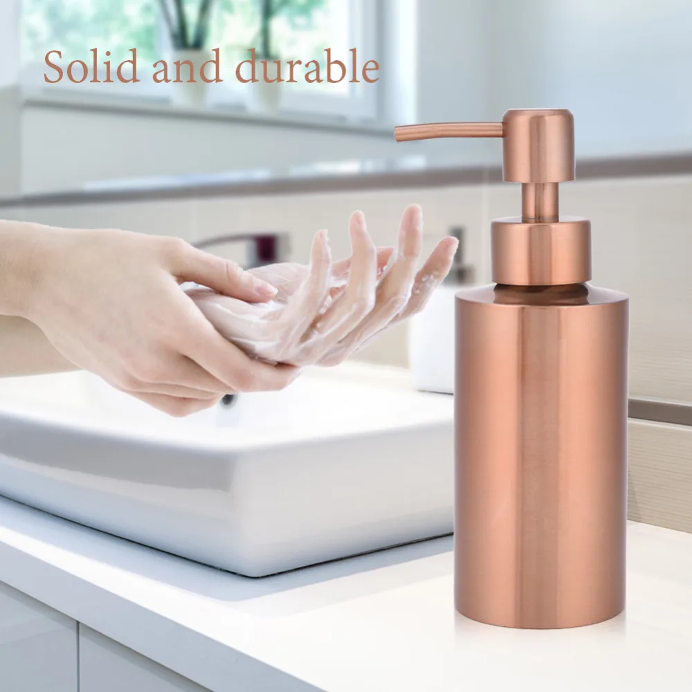 250/350/550ml Stainless Steel Rose Gold Soap Dispenser Bathroom Hand Pump Liquid Soap Dispenser