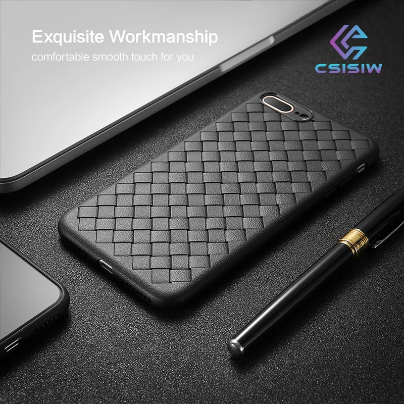 

Phone Case For Apple iphone 6 6S 7 8 X 10 Plus i7 Case Business Woven soft Silicone For iphone XS MAX XR XSMax Case shell coque
