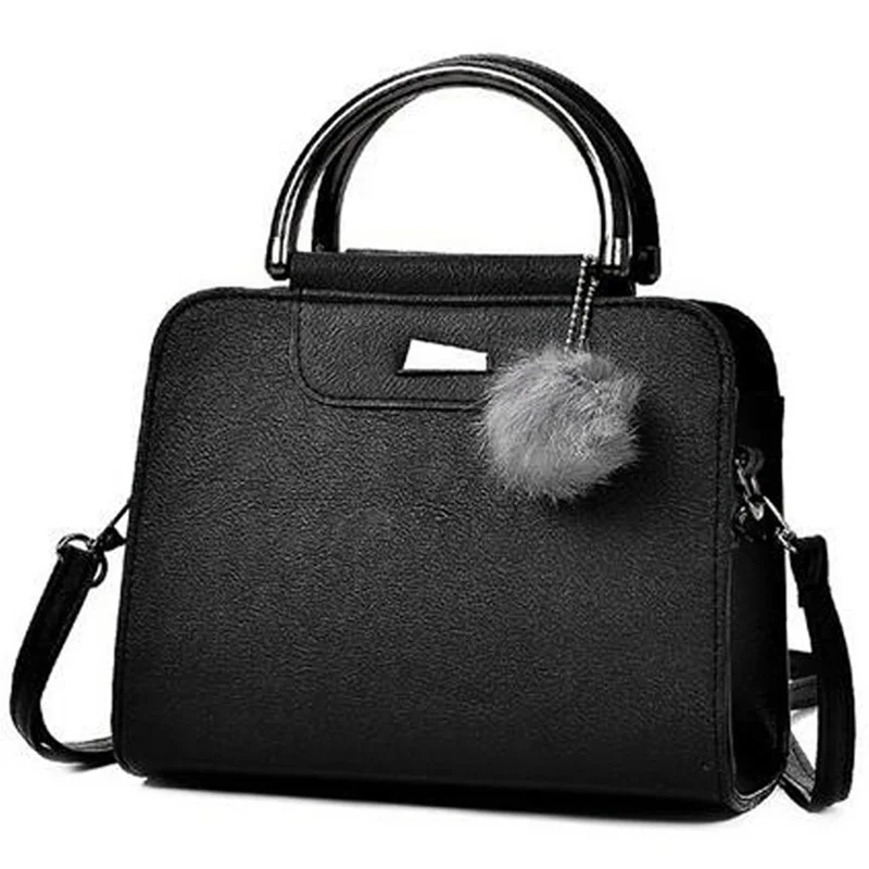 

Hair Ball Ornament Handbag Fashion Solid Color Shoulder Bag