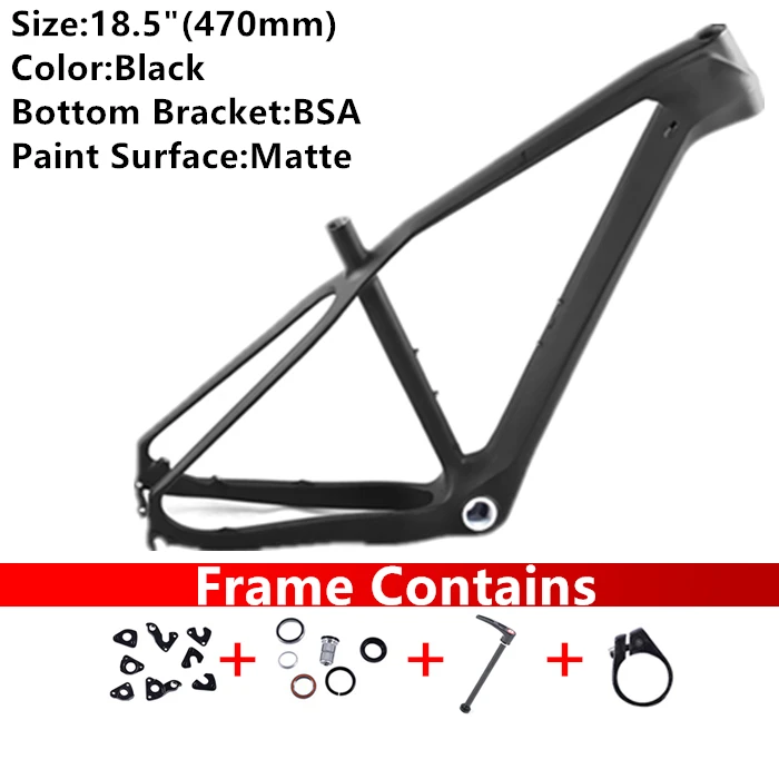 18.5 Matte BSA Новинка t800 ud mtb карбоновая рама 27,5 er 650b mtb карбоновая рама 27,5 рама карбоновая для горного велосипеда 142*12 или 135*9 мм велосипедная Рама - Цвет: 18.5 Matte BSA