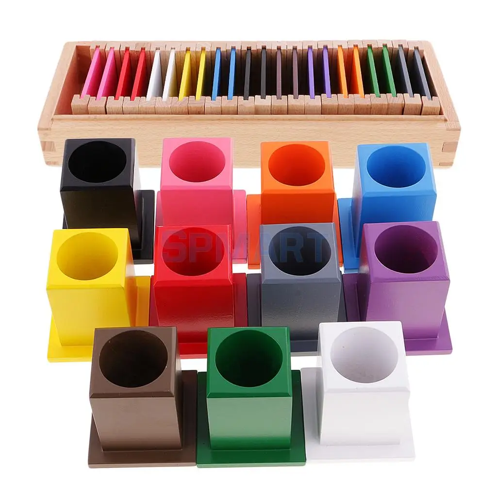 Монтессори 11 шт. цветной карандаш держатель+ цветная коробка для детей раннего развития Beechwood игрушка