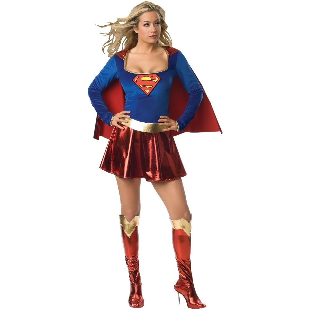 dhl free shipping hot sale ml5202 wholesale halloween adult fancy dress supergirl cosplay costume for women in movie tv costumes from novelty special