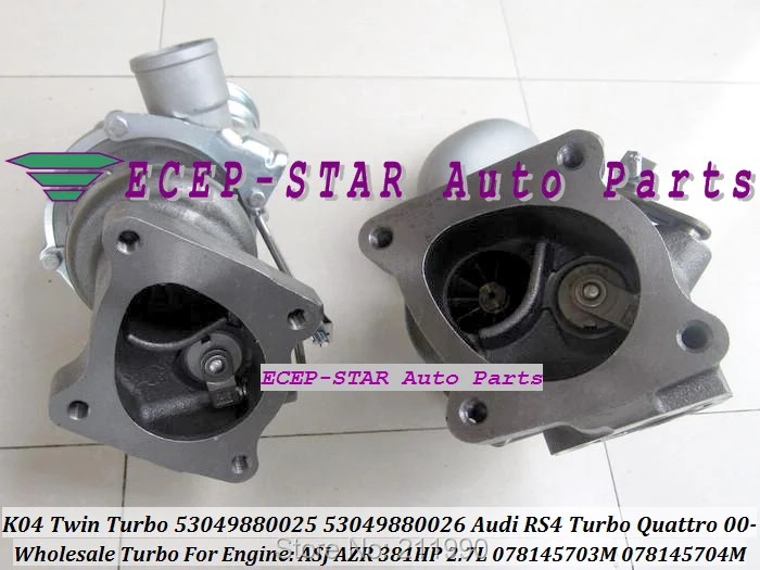 K04 Twin Turbo 53049880025 53049880026 53049700025 53049700026 турбины K04-025 K04-026 для Audi RS4 ASJ AZR 381HP 2.7L
