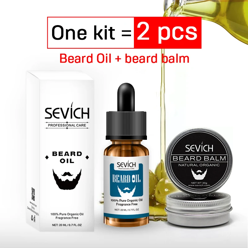 

2pcs/lot Natural Organic Beard Balsam Wax Hair Loss Conditioner Fast Beard Growth Oil 20ml Essence Tonic Gentlemen Beard Care
