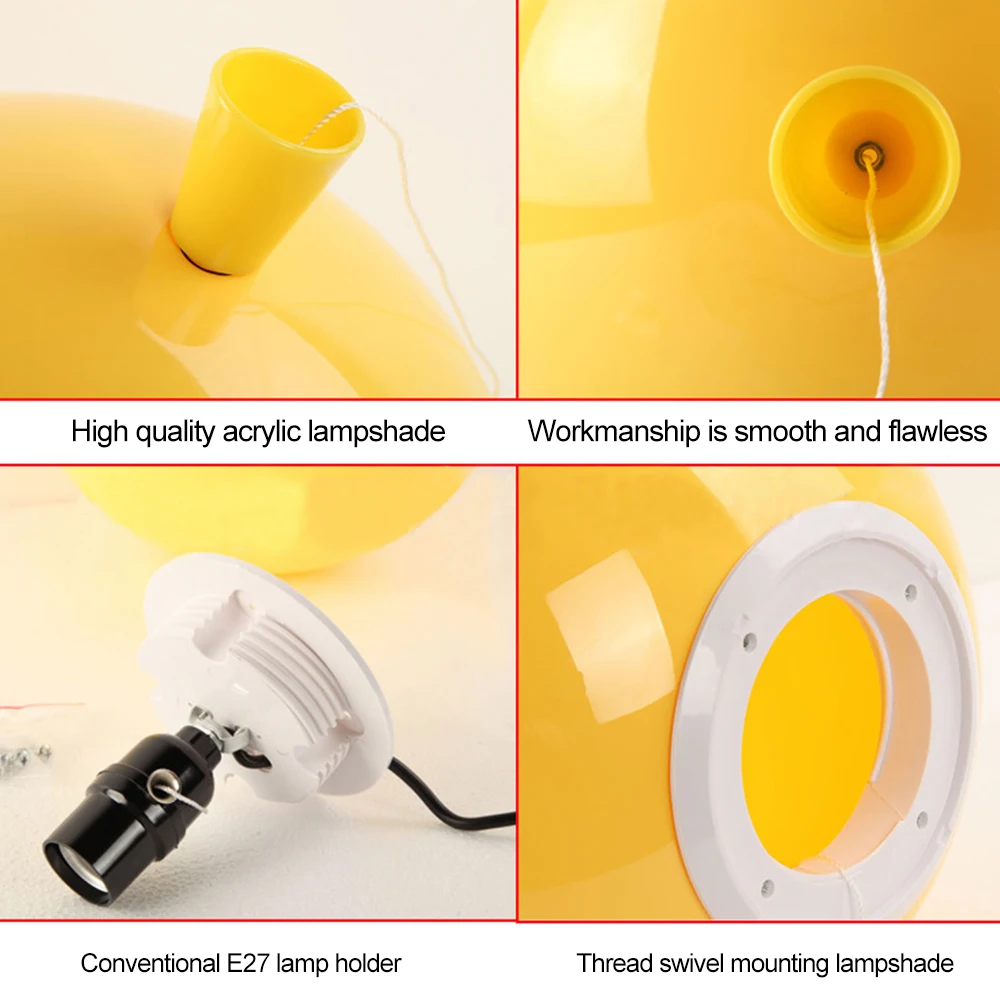  Children Room Lamp Balloon Pendant Light Dia 25cm 6 Colors Acrylic fixture home deco Bedroom E27 En - 33013793845