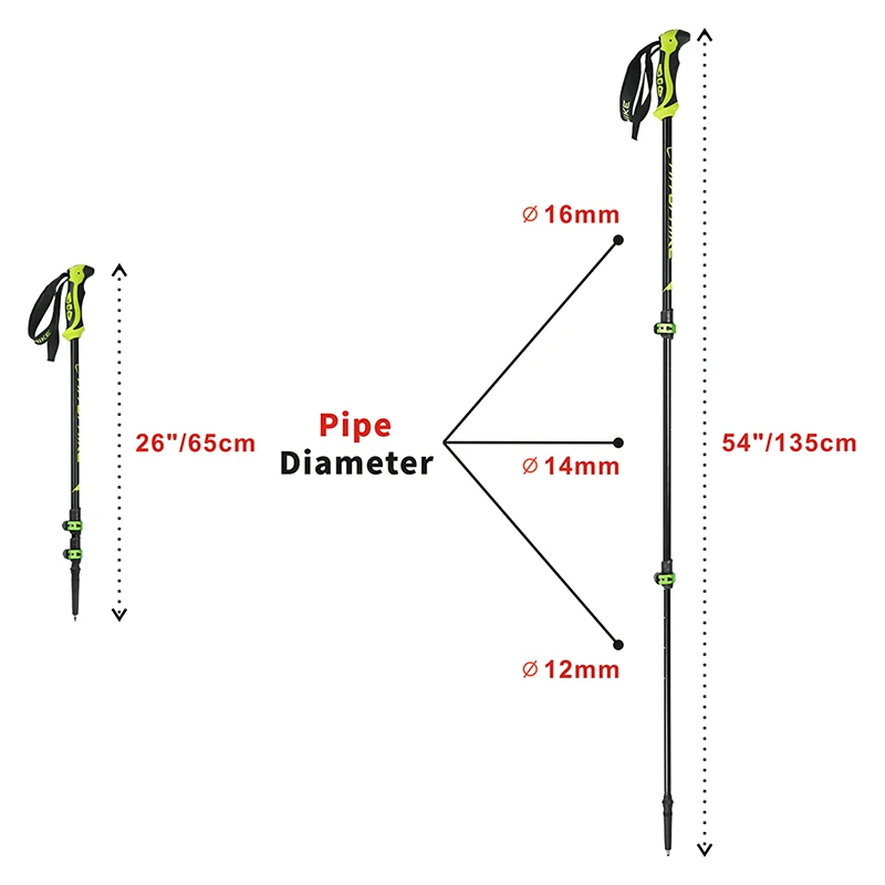 Hitorhike para Nordic Bengalas Camping Caminhadas Trekking Pole Bengalas Ultraleve Alpenstock Telescópica Ajustável New Arrival 23 Esporte e Lazer