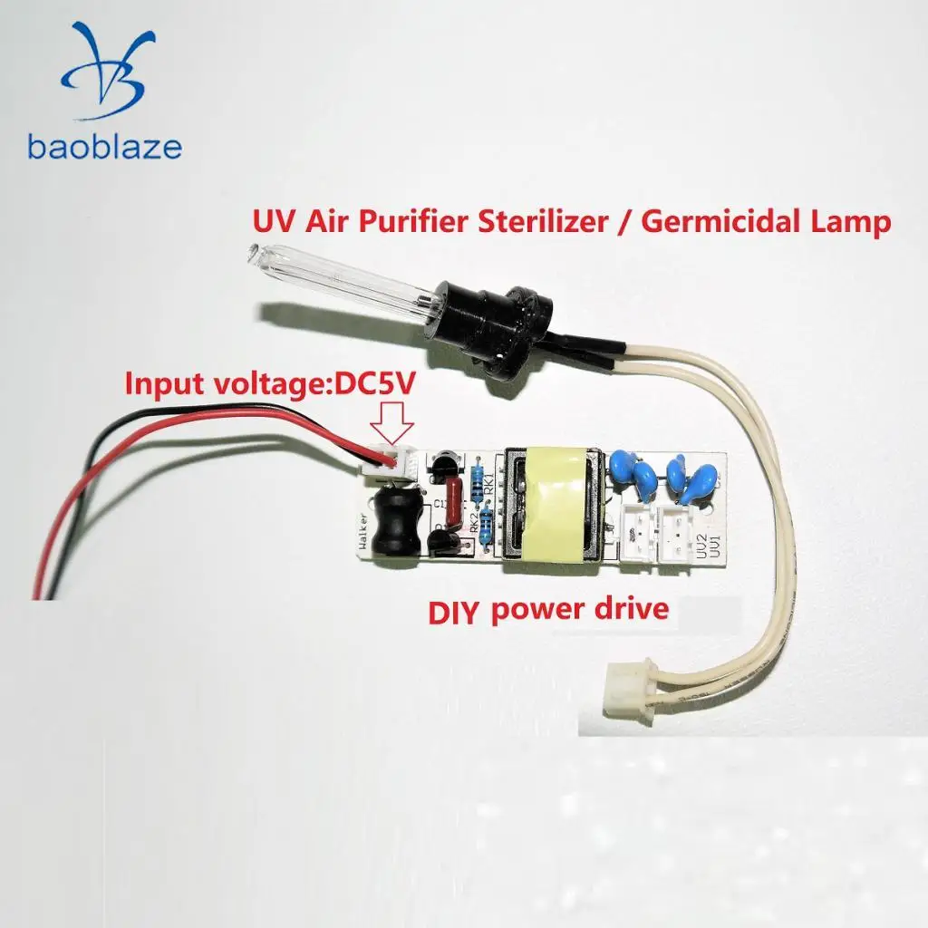 Baolaze 1 х УФ-светильник схема привода 5 в 1A светильник разъем лампы Драйвер платы для 3 Вт/5 Вт