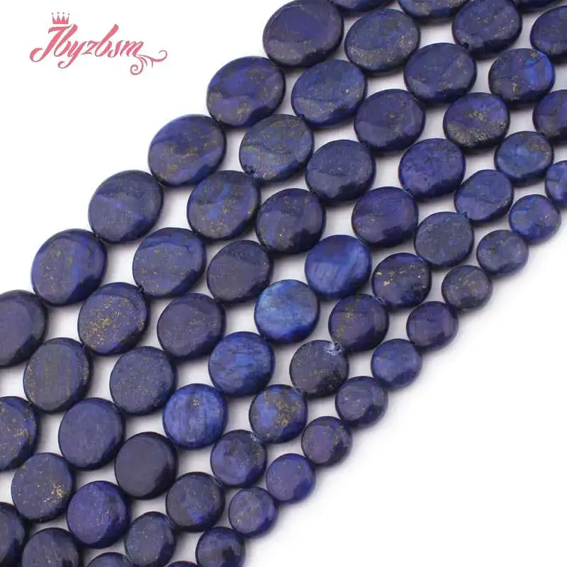 

10,12,20mm Coin Blue Lapis Lazuli Beads Natural Stone Beads For DIY Necklace Bracelet Earring Jewelry Making 15" Free Shipping