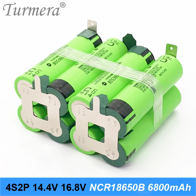 4s2p батарея 18650 пакет ncr18650b 6800mah 16 8 v 14 4 сварочный припой для отвертки инструменты