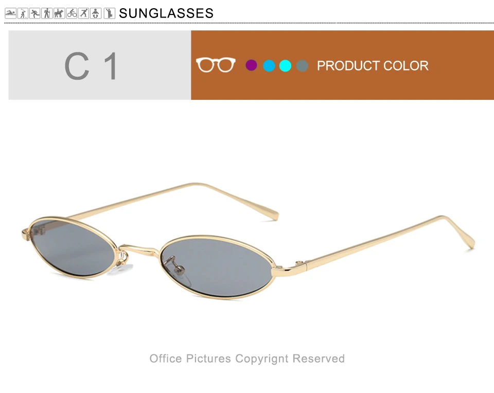 jumlai men Small Oval Sunglasses Fashion Metal Frame Men Clear Red Yellow Lens Shades Sun Glasse UV400  (3)