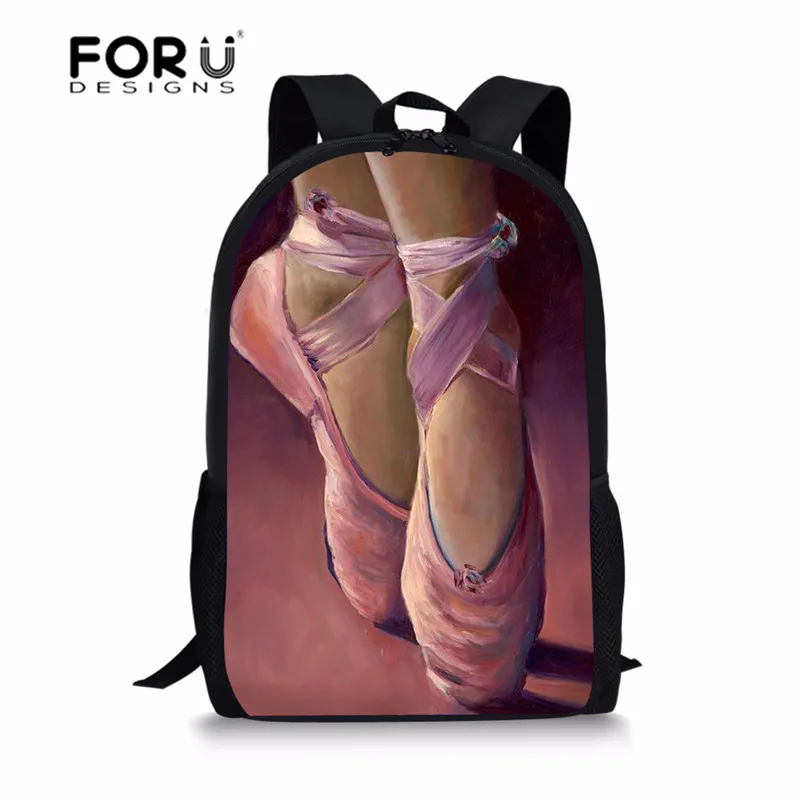 FORUDESIGNS/розовые балетки; балетная обувь; школьная сумка для девочек; рюкзак для детей-подростков; детские школьные рюкзаки