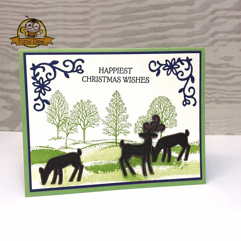 

Deer Christmas Metal Cutting Dies and Stamps for Stencils Photo Album Embossing Paper Making Scrapbooking Knife Mold Crafts Dies