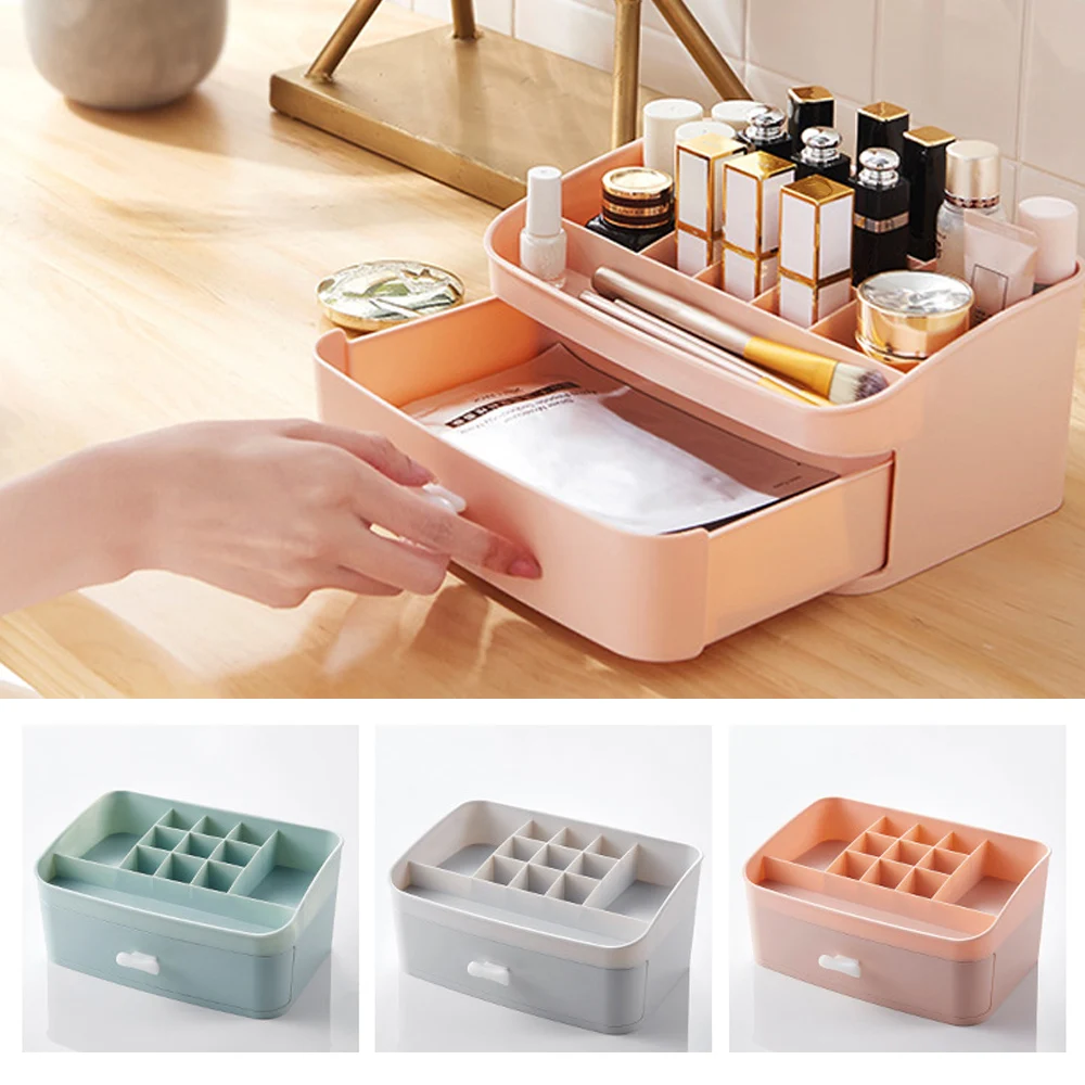 

Plastic Jewelry Cosmetic Holder Box Makeup Storage Box Drawer Organizer Divider Compartment Muti-Grids Multifunction Box