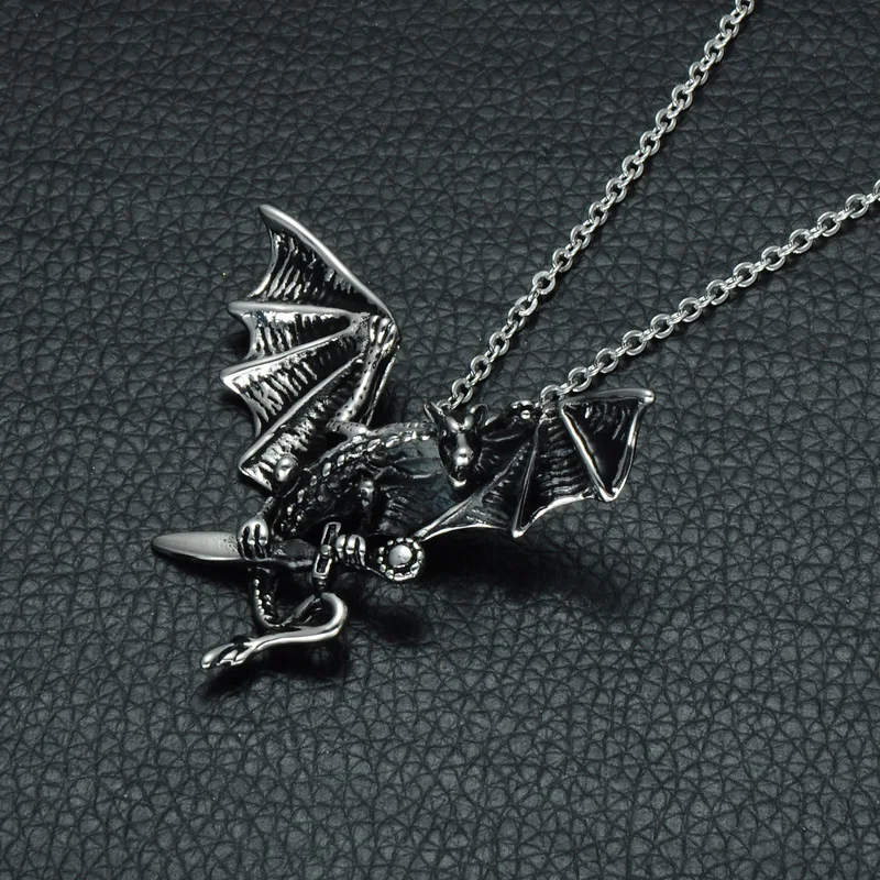 Collar De Acero Inoxidable Colgante de espada Dragon-Caja de Regalo Elegante
