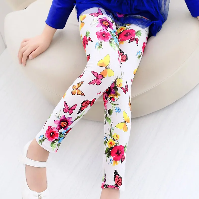 Леггинсы с цветочным принтом для девочек|girls pants|children pantsgirls leggings |