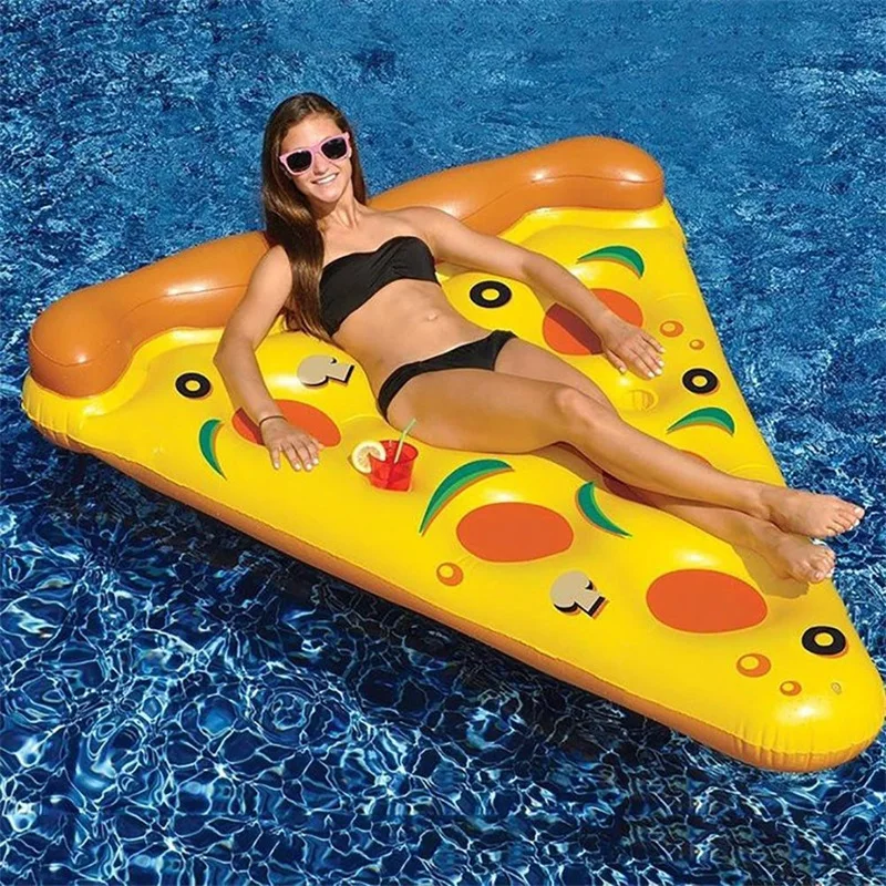 

180cm Summer Inflatable Lovely Pizza Shape Swim Pool Floats Raft Air Mattresses Swimming Fun Water Sports Beach Toy For Adult