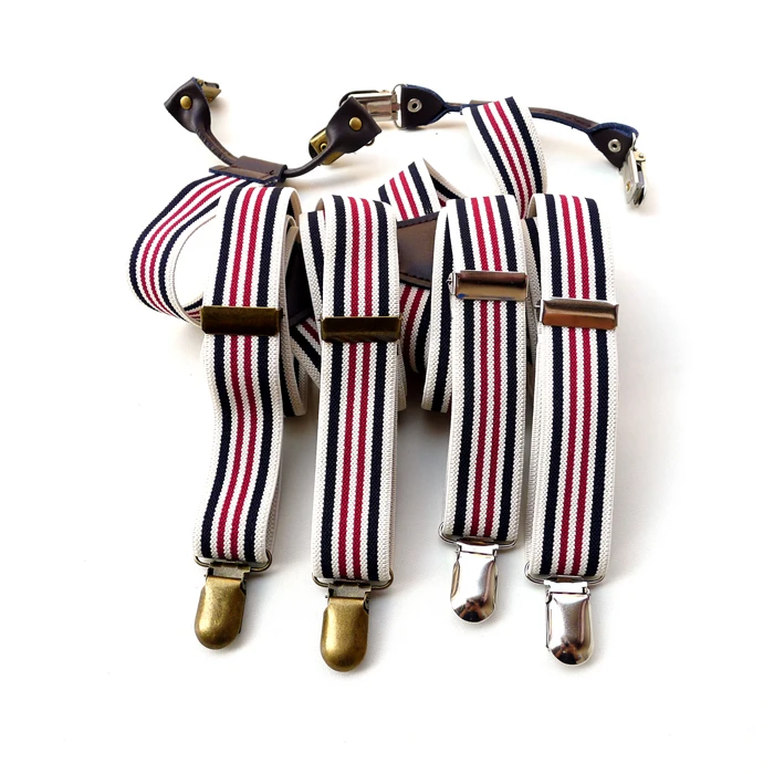 

Belt tidal current men's braces women's vintage stripe suspenders clip fashion all-match decoration free shipping