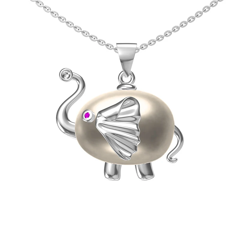 

Sterling Silver Baroque Style Pearl Pendant Mountings Elephant Shape Pendantwoman Jewelry Handmade Accessories Without Pearl