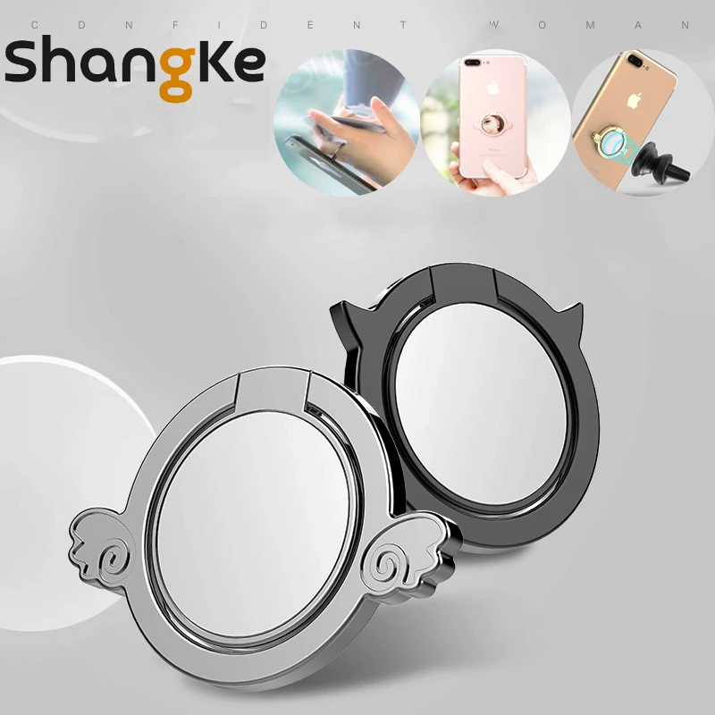 

ShangKe Finger Ring Holder 360 Degree Mount Holder Stand Mobile Phone Finger Car magnet Phone Stand Angel devil couple bracket