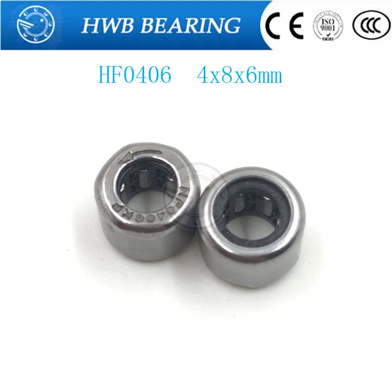 10pcs HF0406 One Way Clutch Miniature Roller Needle Bearings 4 x 8 x 6