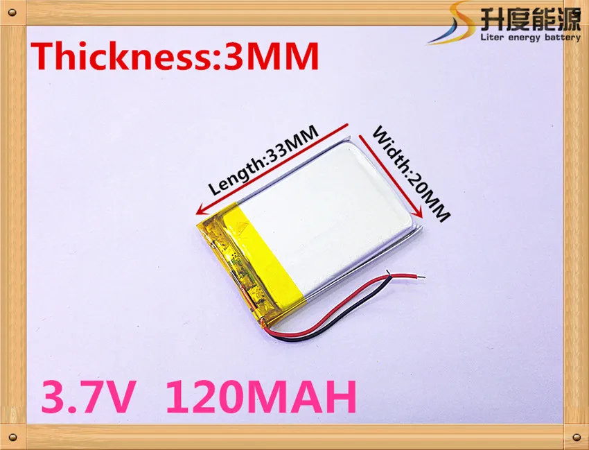 

best battery brand 3.7V polymer lithium battery 302033 032033 120mah MP4 MP3 Apple clip small toy sound