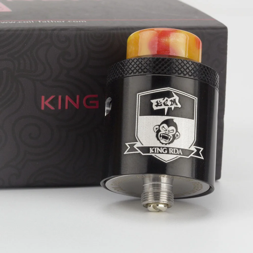 

Coil Father King RDA Atomizer 24mm Diameter 510/810 Thread Adjustable Airflow Tank For Electronic Cigarette Hookah Box Mod