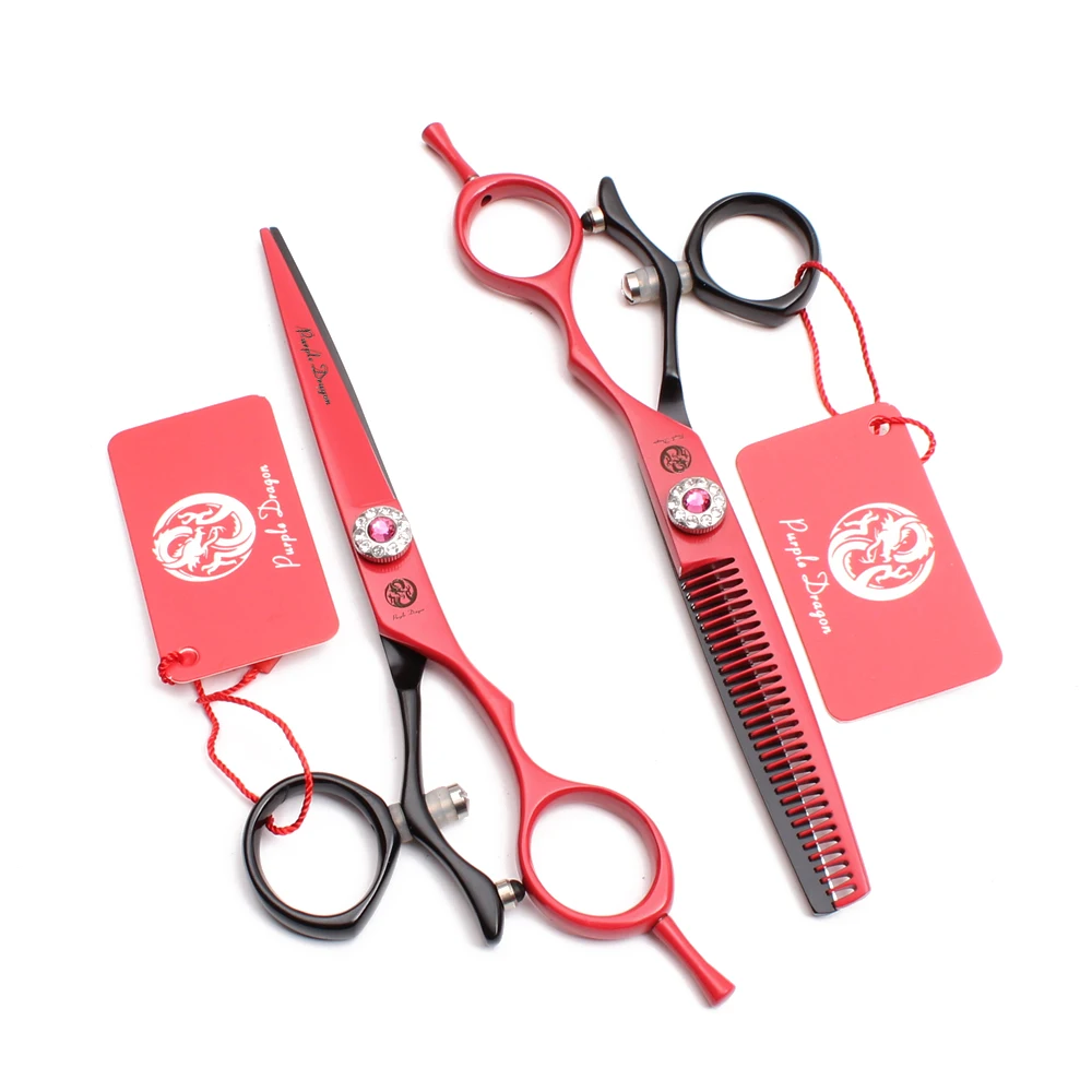 

5.5" 16cm Stainless Rotated Handle Purple Dragon Red Hairdressing Scissors Cutting Shears Thinning Scissors Hair Scissors Z9019