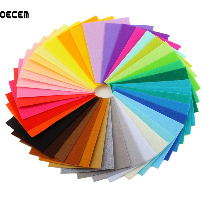 

10*15CM 40 Color/Lot Nonwoven Felt Fabric 1 MM Thinkness Polyester Felt For DIY Handmade Sewing Crafts Kids Toy 40 Color/Lot