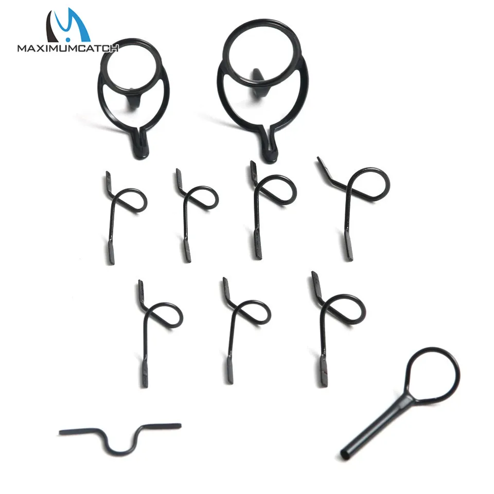 Maximumcatch التيتانيوم/الكروم يطير رود أدلة المحددة ل 9ft 4wt إلى 10wt 11 قطع طرف الخطاف يطير الصيد التبعي