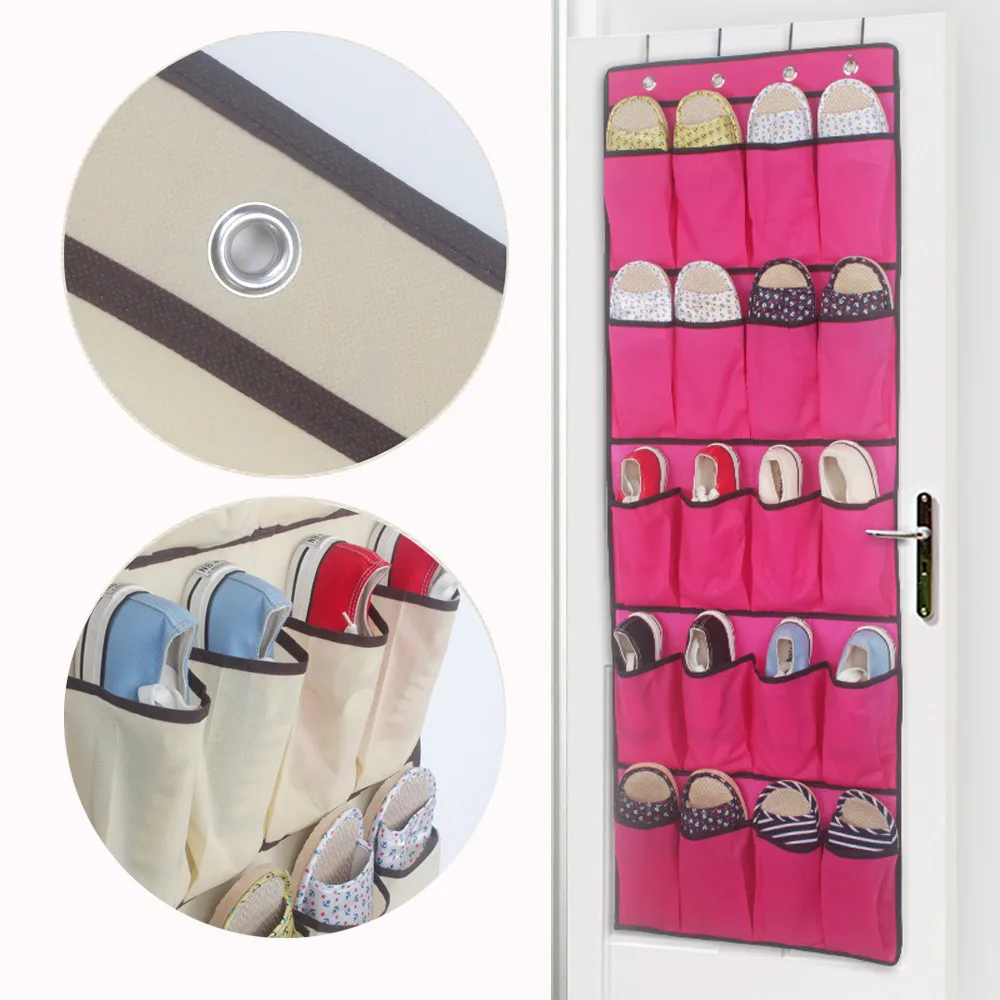 

hanging bag organizer Oxford cloth storage hanging bag 20 Pockets Hanging Over Door Shoe Storage Rack Bag Wardrobe Hook w515