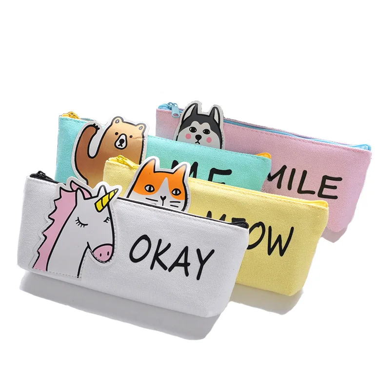 

Canvas Animal Pencil Box School Supplies Stationery Gift Pencil Box Cute Pencil Bag School Pencil Bag