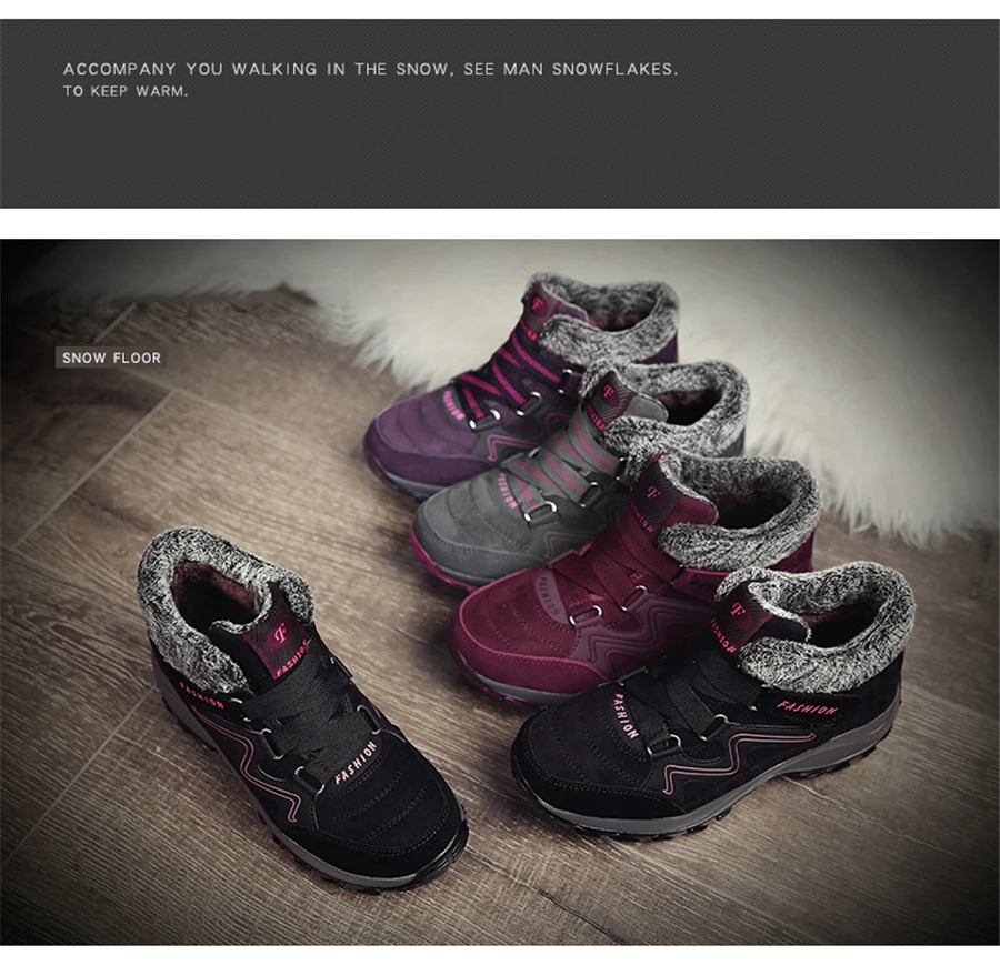 STS BRAND 2019New Winter Women Snow Boots Women Warm Push Ankle Boots Block High-tops Female Waterproof Boot Rubber Travel Shoes (1)