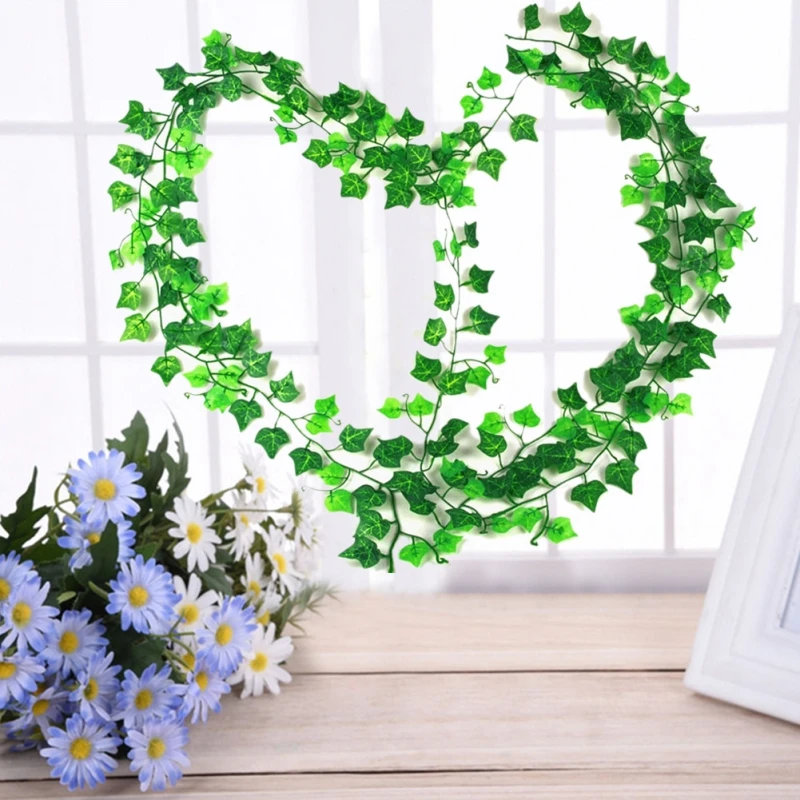 

Artificial Ivy green Leaf Garland Plants Vine Fake Foliage Flowers Home Decor Plastic Rattan string