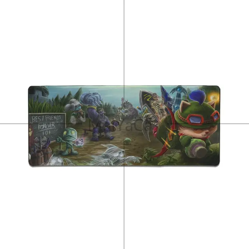 Lock Edge 40X90cm MaiYaCa Лига Легенд Teemo резиновая мышь прочный Настольный коврик для мыши игровая мышь подкладка для коврика для ПК ноутбук Настольный коврик - Цвет: Lock Edge 40X90cm