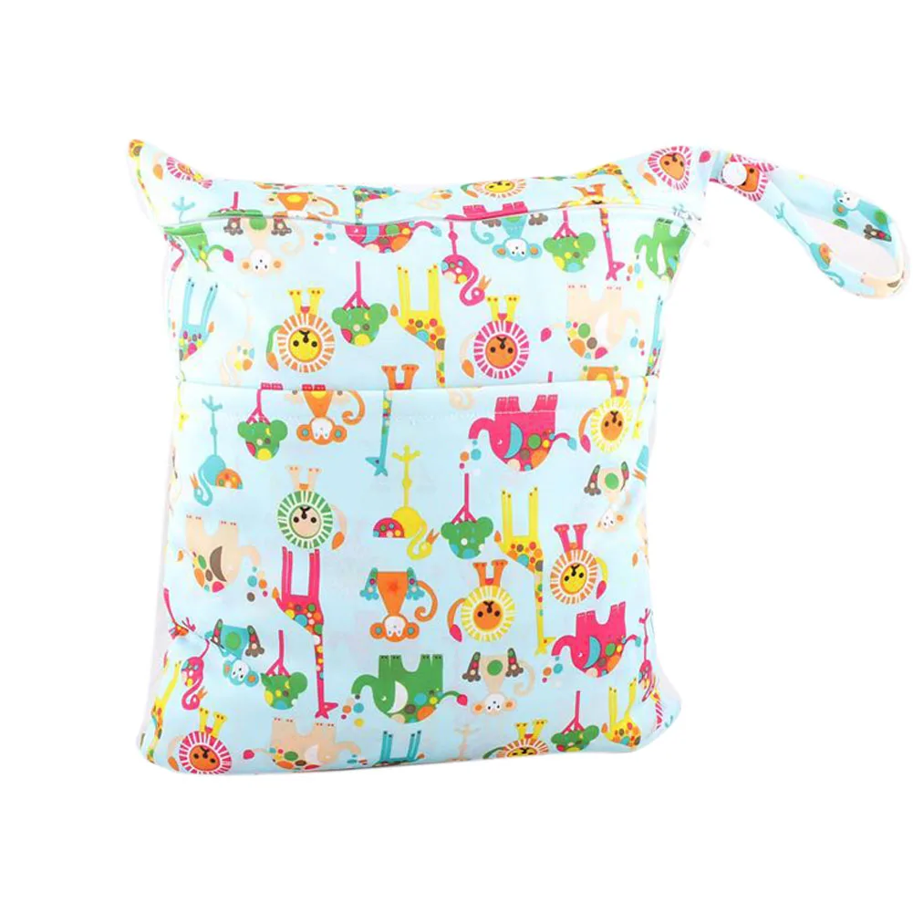 

New Protable Nappy Reusable Washable Wet Dry Cloth Zipper Waterproof Diaper Storage Bag Cosmetics Toiletries Storage bag Hot
