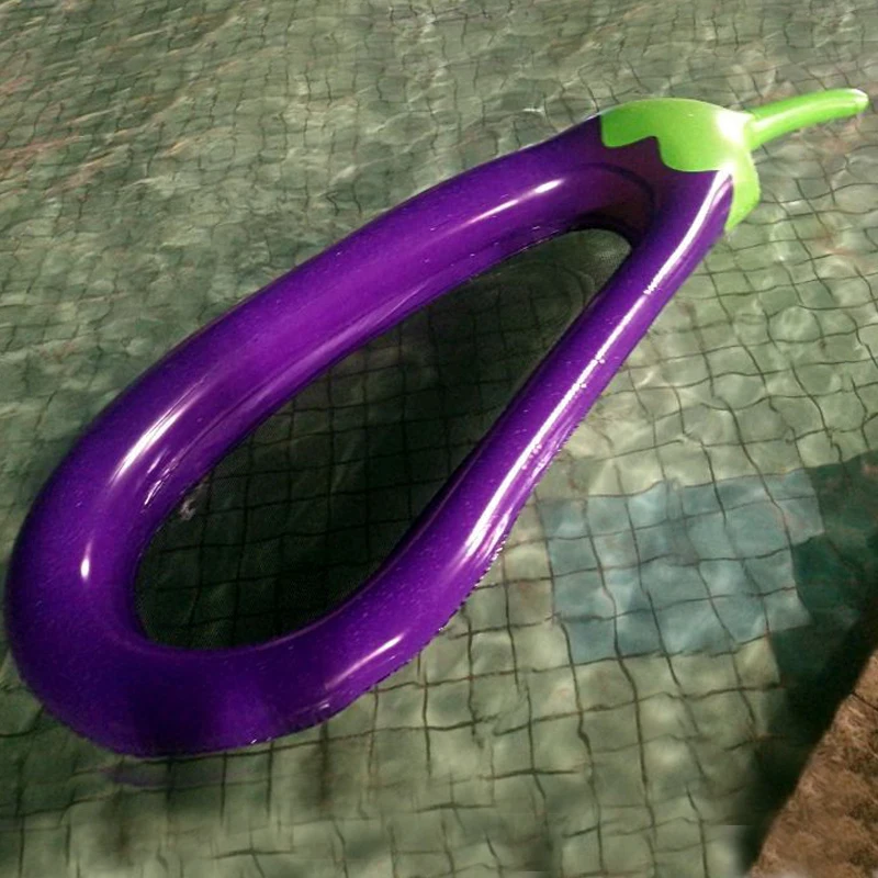 

Inflatable Floating Beach Mattress Eggplant Air Mattress Swimming Pool Water Toys