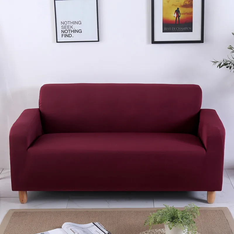 Анти-грязный сплошной цвет универсальный диван Чехлы для дивана черный чехол для гостиной эластичные покрывала на диван-кровать эластичный местный