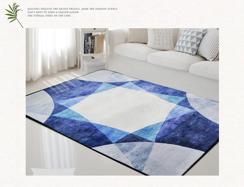 Цветной геометрический синий серый напечатанный прямоугольный ковер для гостиной спальни скандинавском стиле водопоглощающий нескользящий ковер