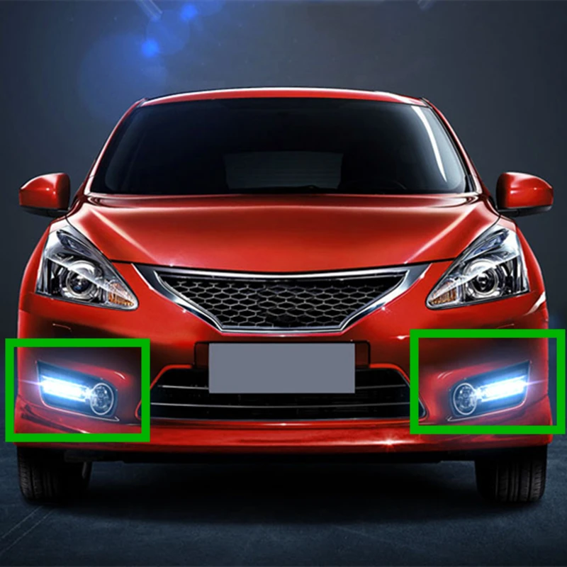 2 шт. белый светодиод Габаритные огни DRL Туман лампа для nissan Пульсар tiida