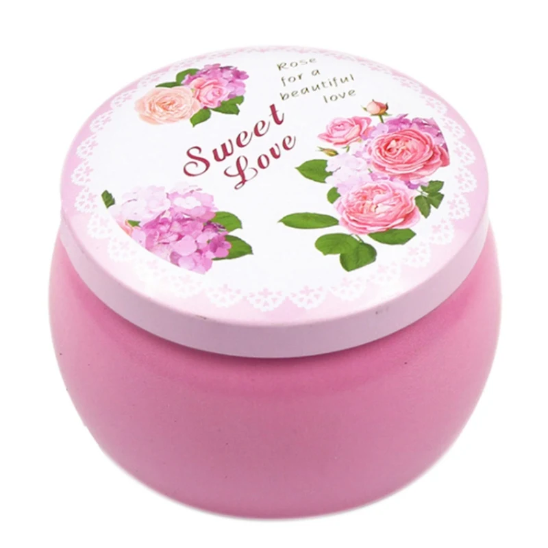 

Drum-shaped Organizer Cookie Candy Box Rose Tea Pot Tin Box Small Fresh Personality Festive Candy Box Party Storage Box